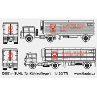 Obtiskový aršík, Fleischkombinat Suhl, pro chladírenské přívěsy, TT, Štěpnička D087n Obtiskový aršík, Fleischkombinat Suhl, pro chladírenské přívěsy, TT, Štěpnička D087n