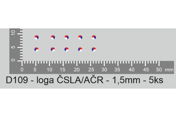 Obtisky, logo ČSLA / AČR, 1,5 mm, 5 ks, TT, Štěpnička D109