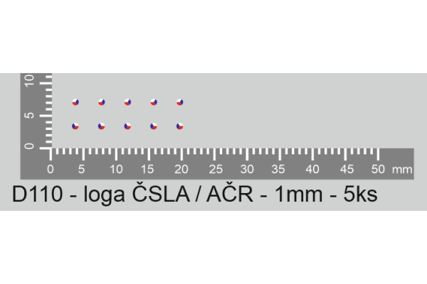 Obtisky, logo ČSLA / AČR, 1 mm, 5 ks, N, Štěpnička D110