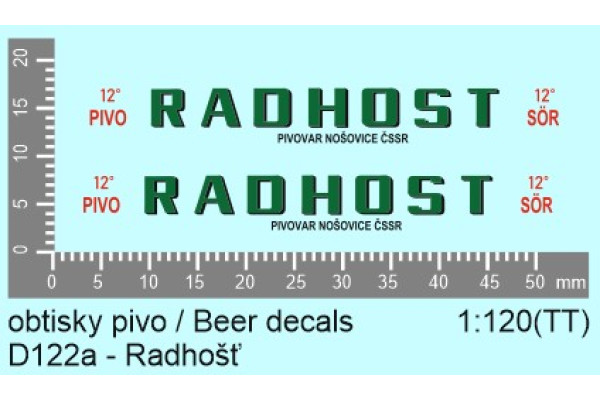 Aršík obtisků, pivovar Radhošť, TT, Štěpnička D122a