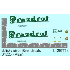 Aršík obtisků, pivovar Prazdroj, TT, Štěpnička D122b