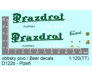 Aršík obtisků, pivovar Prazdroj, TT, Štěpnička D122b