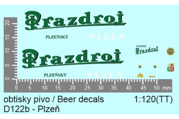 Aršík obtisků, pivovar Prazdroj, TT, Štěpnička D122b
