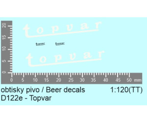 Aršík obtisků, pivovar Topvar, TT, Štěpnička D122e