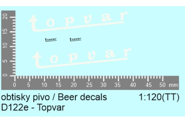 Aršík obtisků, pivovar Topvar, TT, Štěpnička D122e