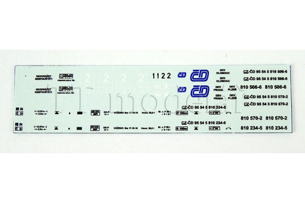 Obtisky na motorový vůz 810, nátěr Najbrt od 2010, ČD, VI. epocha, TT, DOPRODEJ, Jacek 12OM1001