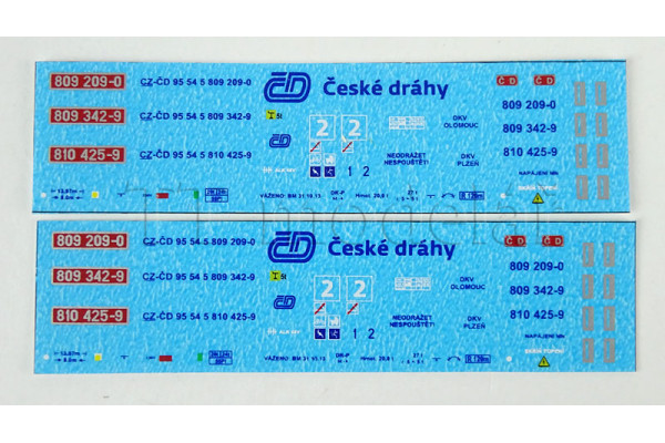 Obtisky na motorový vůz 810, nátěr Najbrt III od 2012, ČD, VI. epocha, TT, DOPRODEJ, Jacek 12OM1005 Obtisky na motorový vůz 810, nátěr Najbrt III od 2012, ČD, VI. epocha, TT, DOPRODEJ, Jacek 12OM1005