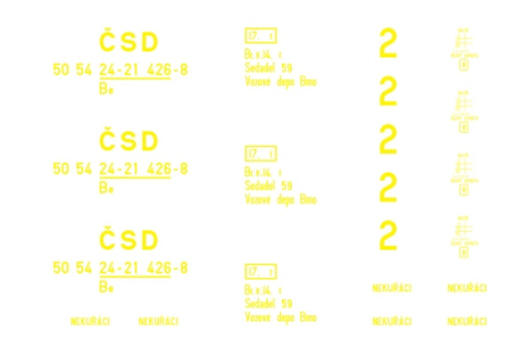 Obtisky na osobní vůz Be ČSD, 8 metrů, normal, TT, DOPRODEJ, Rozenauer O003