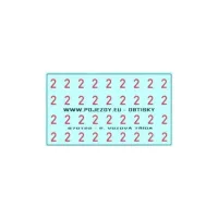 Obtisk, červené označení 2. vozové třídy pro osobní vozy, H0, Pojezdy 87OT22