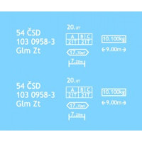 Obtisk na vůz Glm (Zt), bílý, TT, LMS 024B