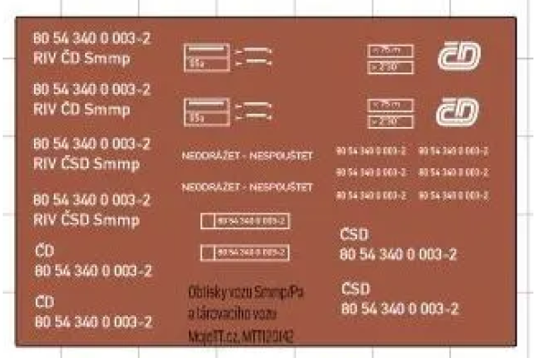 Obtisk vozu Smmp / Pa 11, ČD/ČSD, IV./V. epocha, TT, MojeTT 120142