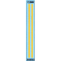 Obtisk, žluté pruhy 2 mm, TT/H0, Pojezdy xxO203