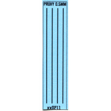 Obtisk, černé pruhy 0,5 mm, TT/H0, Pojezdy 0211