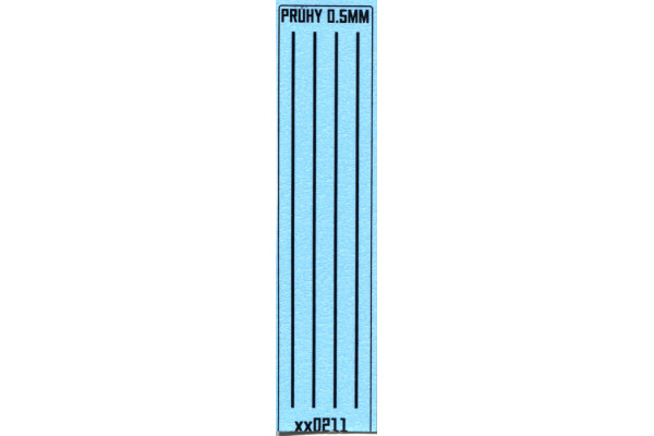 Obtisk, černé pruhy 0,5 mm, TT/H0, Pojezdy 0211