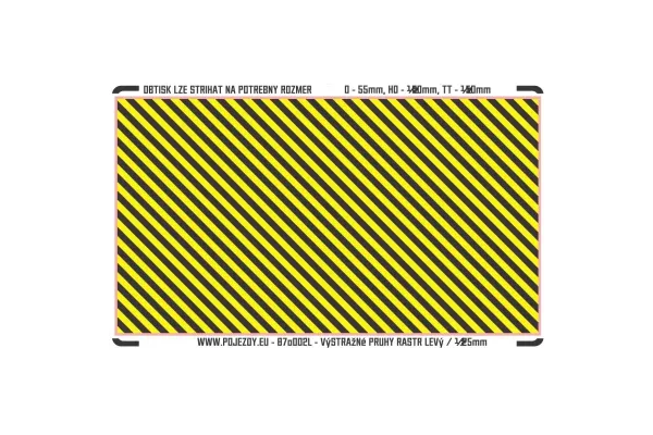 Obtisk, žlutočerná výstražná plocha, H0, Pojezdy 87O002L