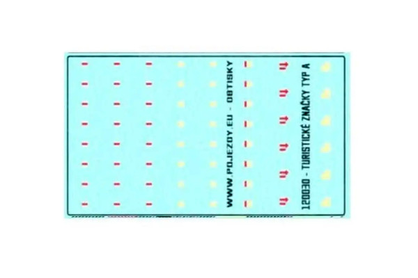 Obtisk, turistické značky, typ A, H0, Pojezdy 87O030