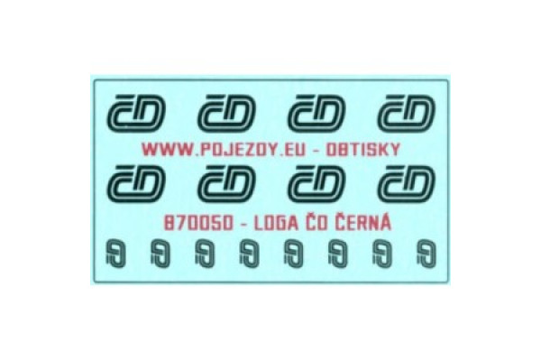 Logo ČD černé, H0, Pojezdy 87O050
