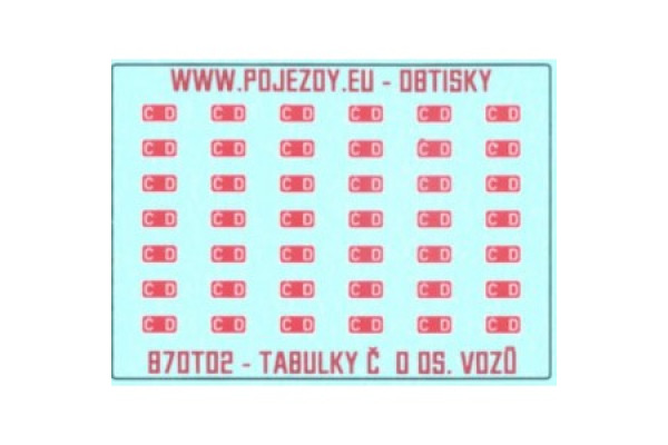 Logo Č_D 3,2 x 1,65 mm pro osobní vozy, H0, Pojezdy VIP_87OT02