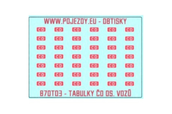 Logo ČD 3,2 x 1,65 mm pro osobní vozy, H0, Pojezdy VIP_87OT03