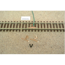 Spínací kontakty pro koleje TT, 2 kusy, TT, KaModel KAMK93A/2×