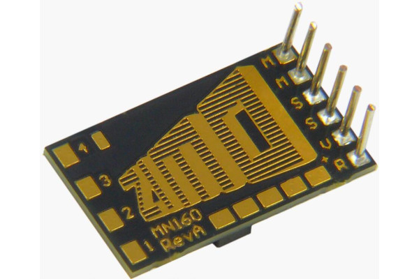 Lokomotivní dekodér MN160L s 6pinovým konektorem se zahnutými piny, Zimo MN160L