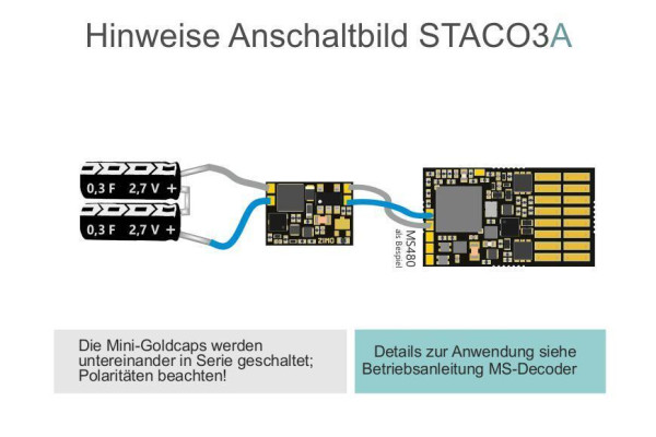 Záložní modul STACO3B pro MS dekodéry, Zimo STACO3B