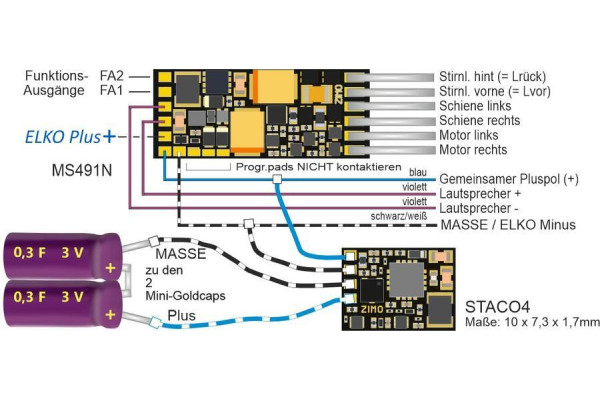 Záložní modul STACO4 pro MS dekodéry, Zimo STACO4