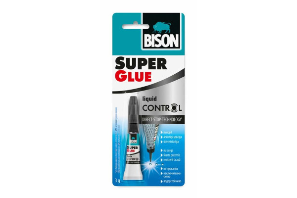 Sekundové lepidlo Bison Super Glue Control, 3 g, UHU/Bison 33124