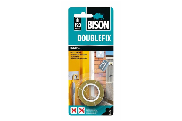 Univerzální oboustranná montážní páska BISON DOUBLEFIX UNIVERSAL, 1500 x 19 mm, UHU/Bison 36379