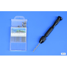 Ruční vrtačka (pro vrtáky 0,3–3,4 mm) se sadou 10 vrtáků, KaModel RP/1A Ruční vrtačka (pro vrtáky 0,3–3,4 mm) se sadou 10 vrtáků, KaModel RP/1A