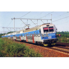 Pohlednice, elektrické jednotky řad 470.001-002 a 470.003+004 u Klučova - 1999, Corona CPV018