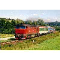 Pohlednice, motorová lokomotiva 749.252 u Hořic na Šumavě - srpen 2007, Corona CPV046