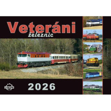 Nástěnný kalendář Veteráni železnic 2026, Richard Piroutek, Corona