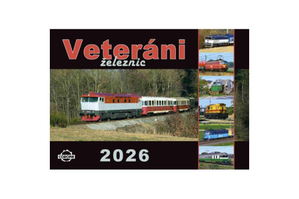 Nástěnný kalendář Veteráni železnic 2026, Richard Piroutek, Corona