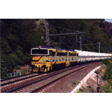 Pohlednice, motorové lokomotivy 753.723-6 s vozy Lafarge u Řeže - květen 2007, Corona CPV008