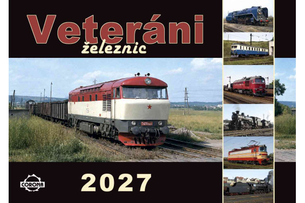 Nástěnný kalendář A3 "Veteráni železnic 2027", Stanislav Holeček, Corona Nástěnný kalendář A3 "Veteráni železnic 2027", Stanislav Holeček, Corona