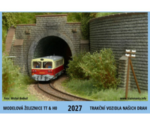 Nástěnný kalendář "Modelová železnice TT & H0 2027: Trakční vozidla našich drah", A3, Trainmania, TR-KAL-2027