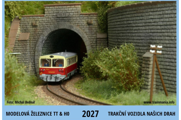 Nástěnný kalendář "Modelová železnice TT & H0 2027: Trakční vozidla našich drah", A3, Trainmania, TR-KAL-2027