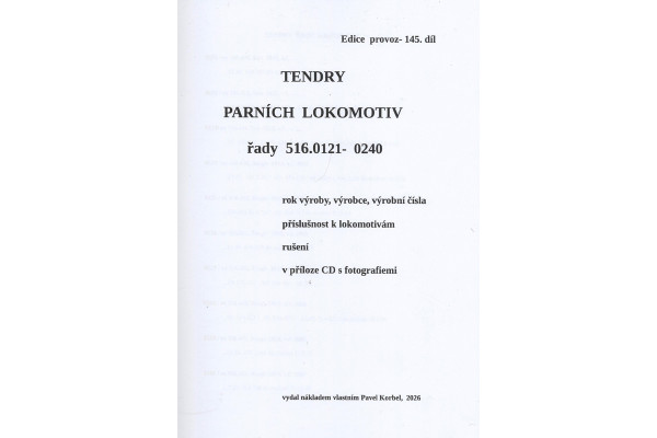 145. díl, Tendry parních lokomotiv řady 516.0121–240, Pavel Korbel