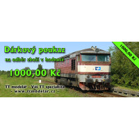 Dárkový poukaz za 1000 Kč, TT modelář TTM-DP1000