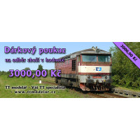 Dárkový poukaz za 3000 Kč, TT modelář TTM-DP3000