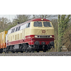 Motorová lokomotiva 218 105-5, DB AG, nátěr TEE, VI. epocha, TT, model Galerie Tillig 2024, Tillig 502372