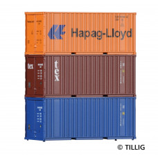 Set tří 20' kontejnerů, TT, Tillig 07706