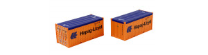 Set dvou 20‘ kontejnerů Hapag Lloyd, open top, VI. epocha, H0, IGRA MODEL 98010020