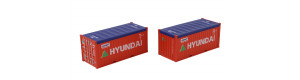 Set dvou 20‘ kontejnerů Hyundai, open top, VI. epocha, H0, IGRA MODEL 98010026