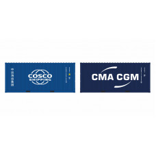 Set 2 kontejnerů Cosco LC (modré) + CMA-CGM LC, H0, IGRA MODEL 98010028