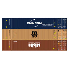 Set 3 kontejnerů CMA-CGM, MSC, HMM, H0, DOPRODEJ, IGRA MODEL 98010062