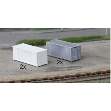 Stavebnice, bílé a šedé kontejnery, 2 + 2 kusy, H0, IGRA MODEL 66818211
