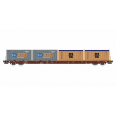 Kontejnerový vůz Sggnss-XL Metrans s 20stopými kontejnery P&O Nedlloyd a MSC , VI. epocha, H0, DOPRODEJ, IGRA MODEL 96010063