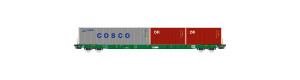 Kontejnerový vůz Sggnss-XL Stb-Tl Cosco 40´ + 2x Cai 20´ HC, VI. epocha, H0, IGRA MODEL 96010072